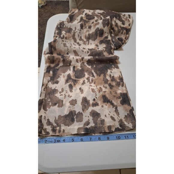 Pretty‎ Little Thing Sheer Brown Cow Print Beach Wide Leg Pants Size 14 Resort - Picture 10 of 13